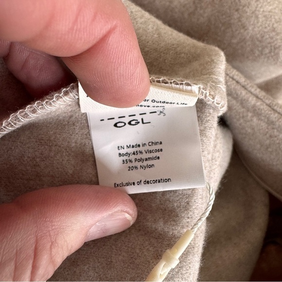 OGL Cashsoft Wool Like Flared Maxi Heather Oatmeal Beige Womens Size XS - Picture 13 of 16